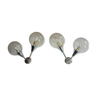 Pair of double sconces 70,vintage