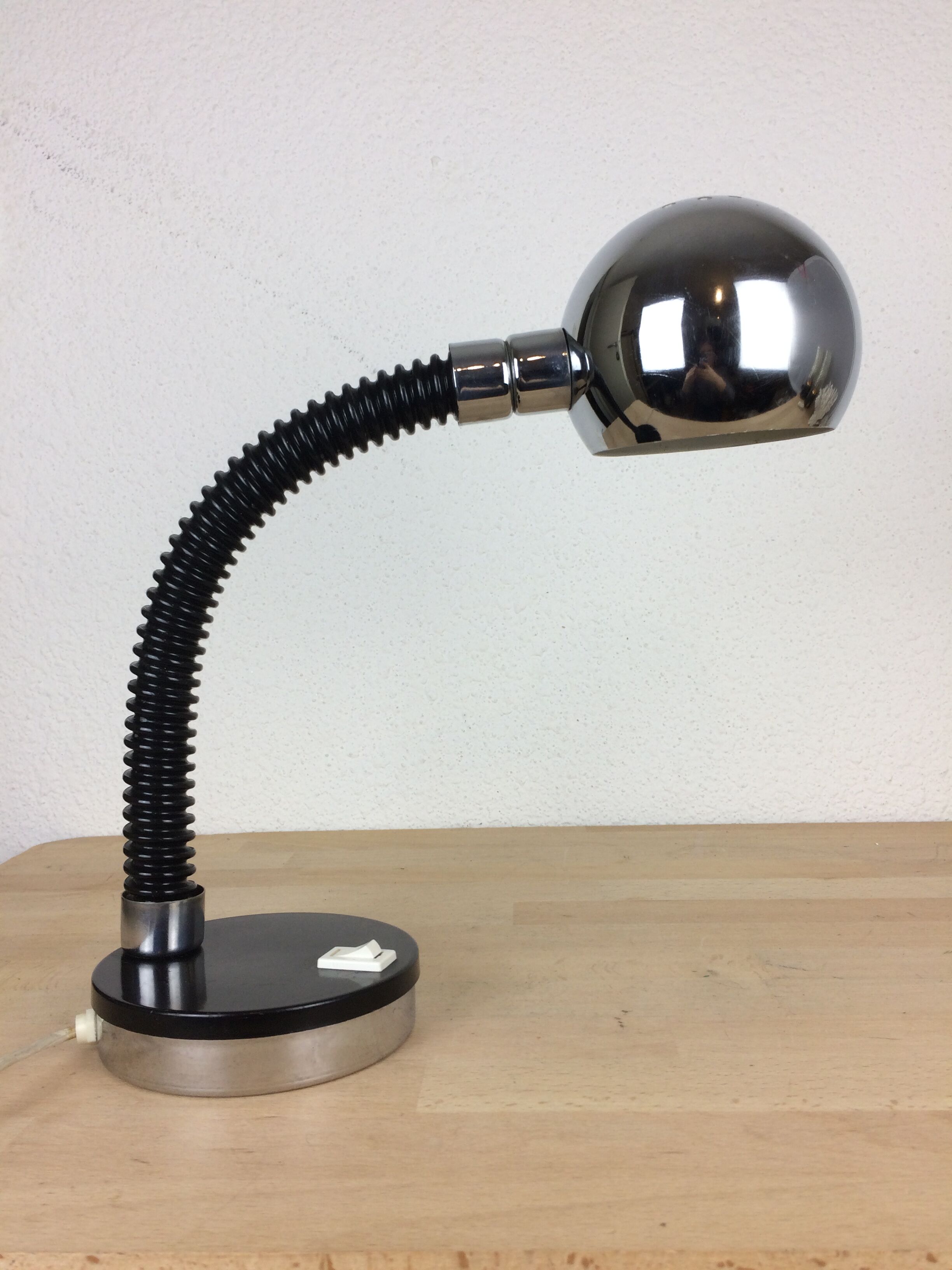 Targetti Sankey desk lamp in chrome, space age, 70's