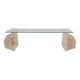 Italian marble coffee or side table with glass, 1970s
