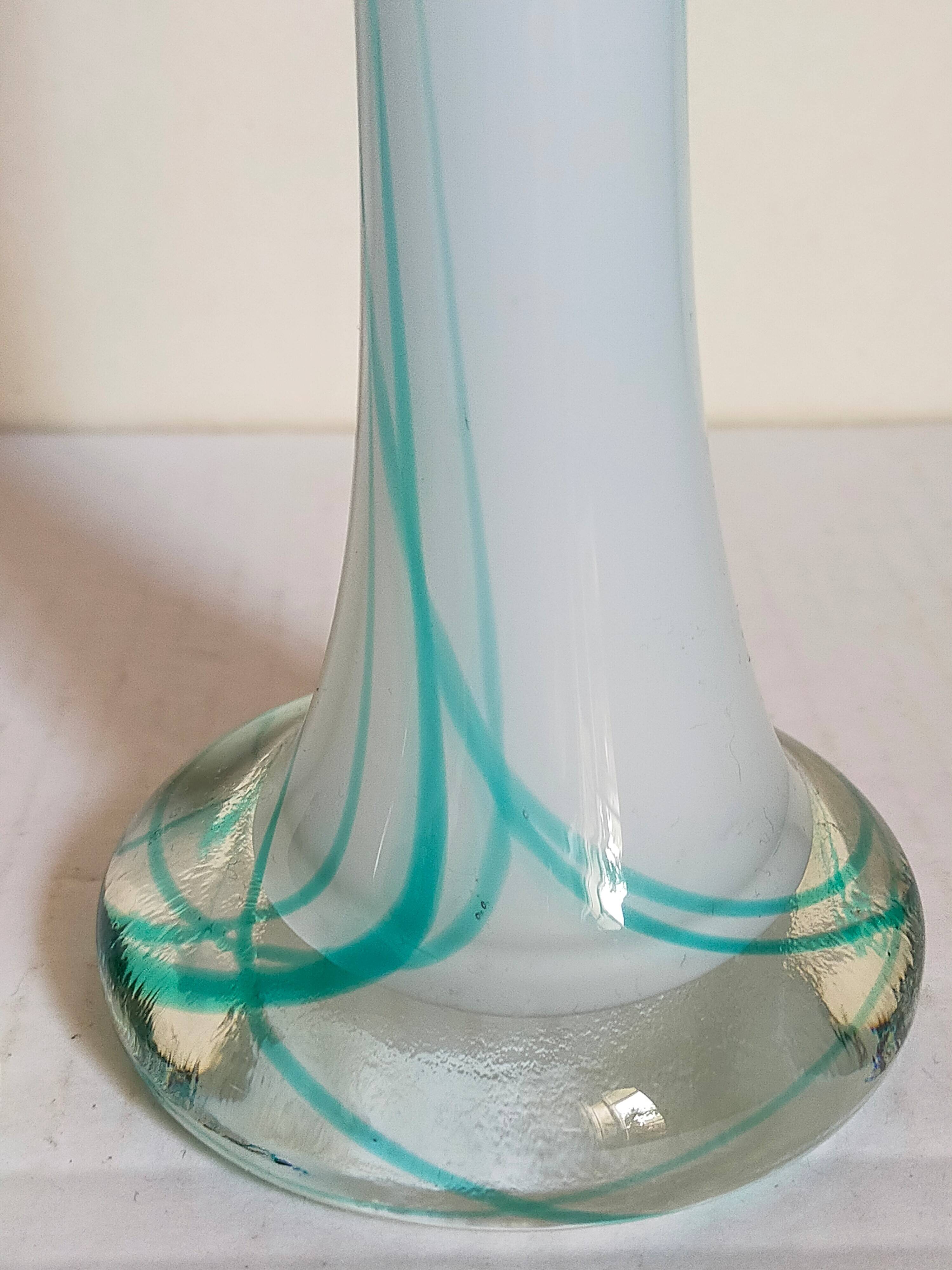 Duo of makora blown glass soliflores (krosno, poland) 1970s