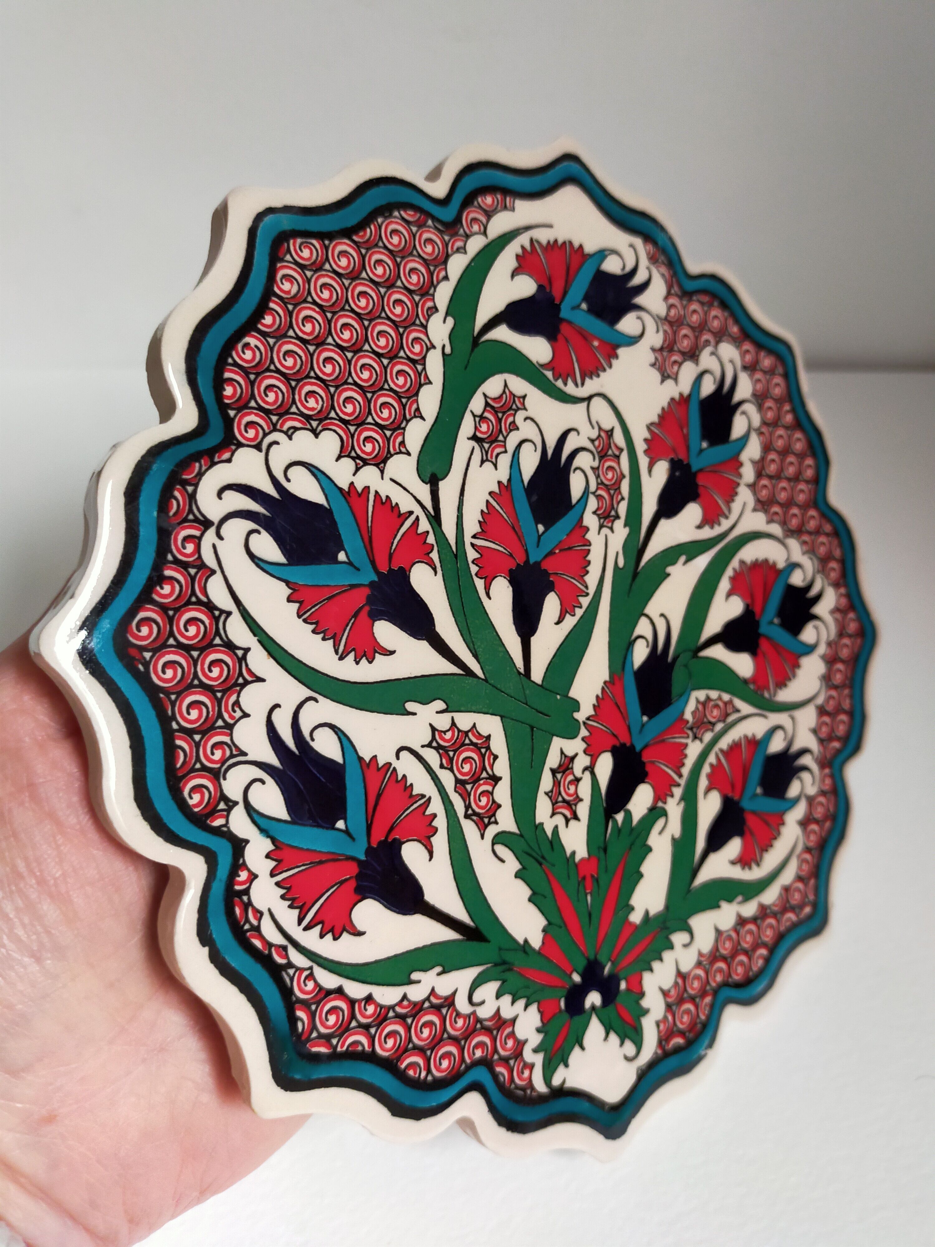 Flowery turkish trivet table mat