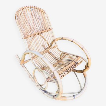 Vintage rattan rocking chair