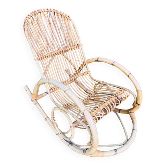 Vintage rattan rocking chair