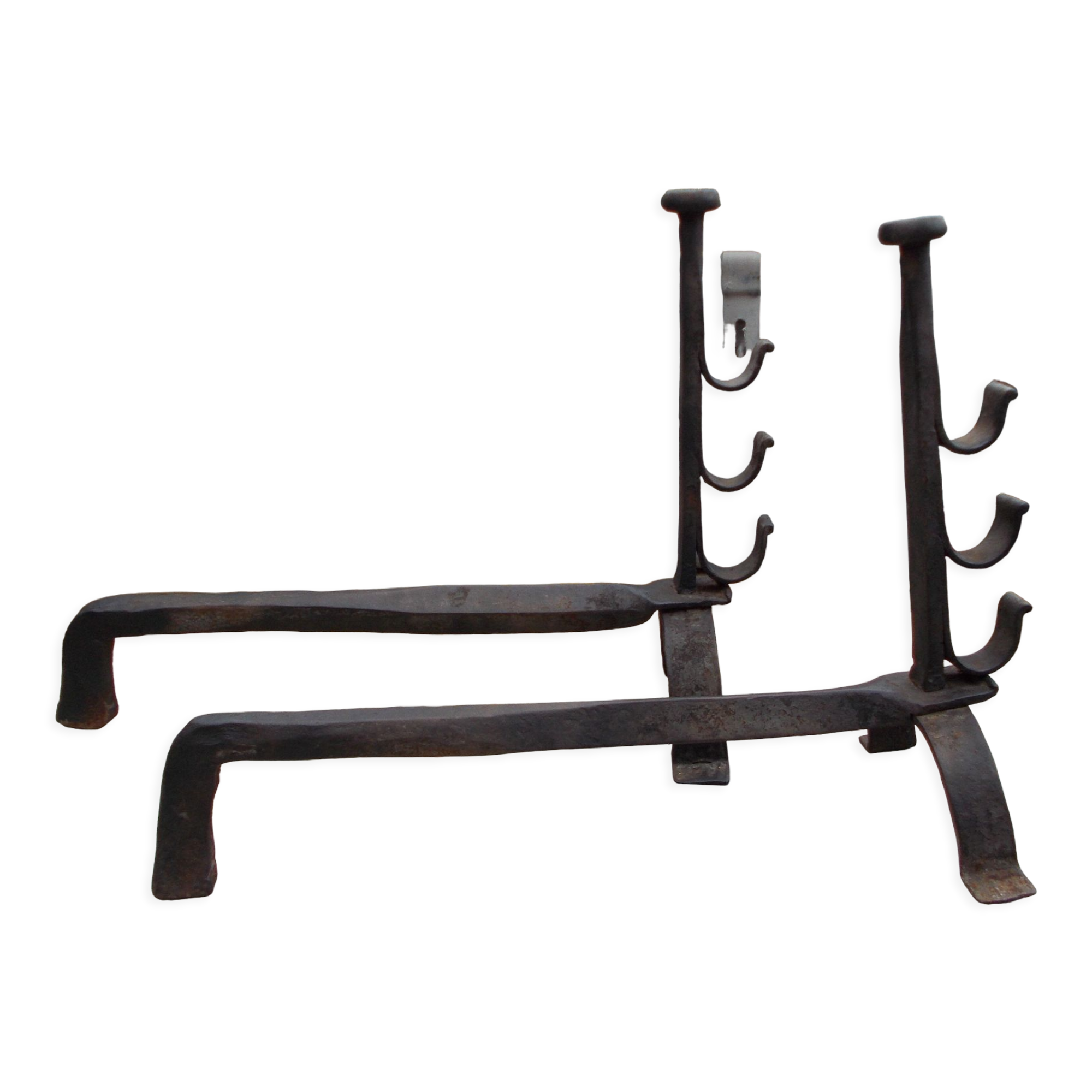 Old pair of wrought iron pegs