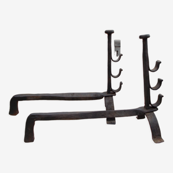 Old pair of wrought iron pegs