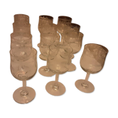 12 antique water glasses cut glass