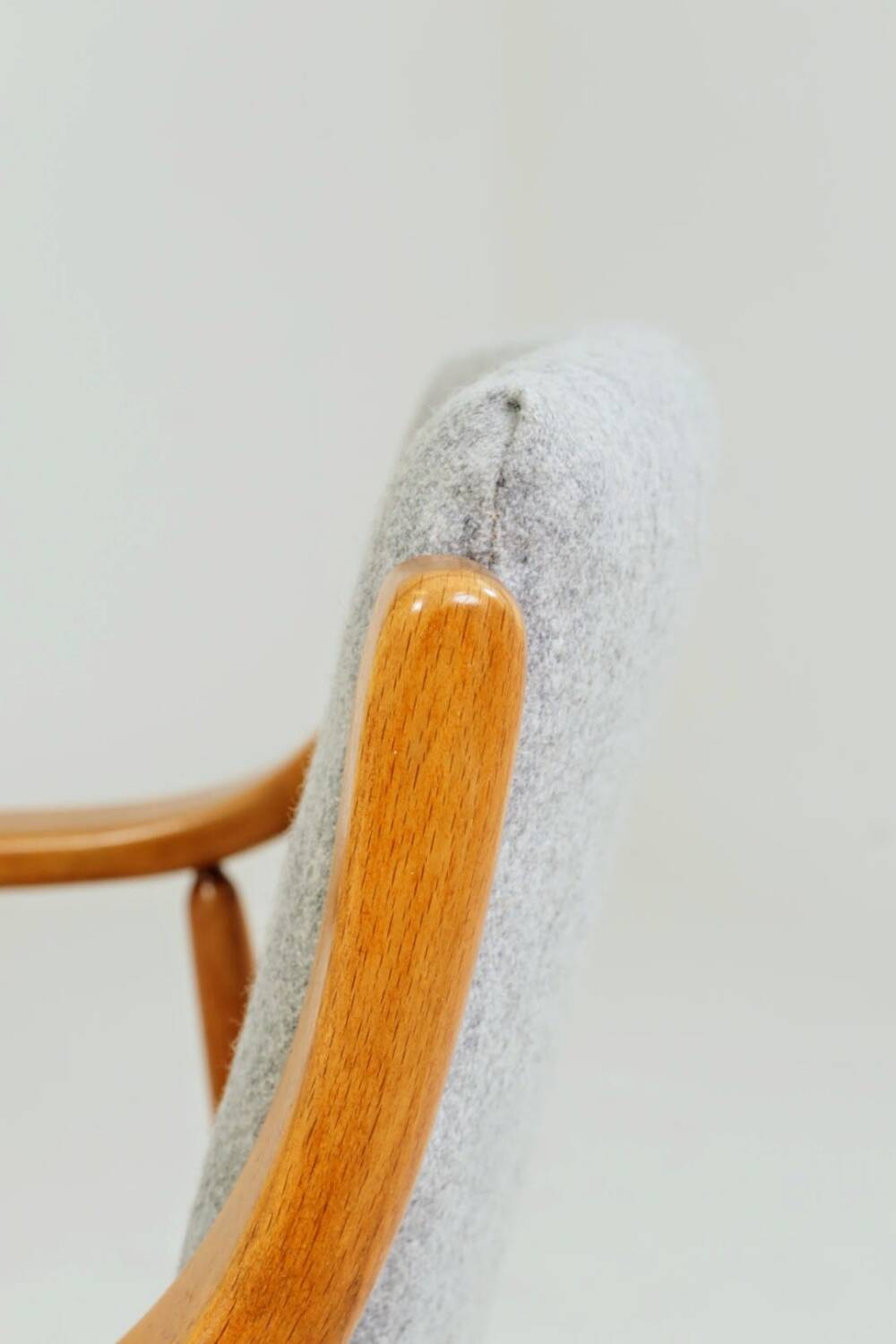 Vintage Scandinavian Armchair  fabric wool gray fully refurbished 1970