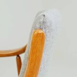 Vintage Scandinavian Armchair  fabric wool gray fully refurbished 1970