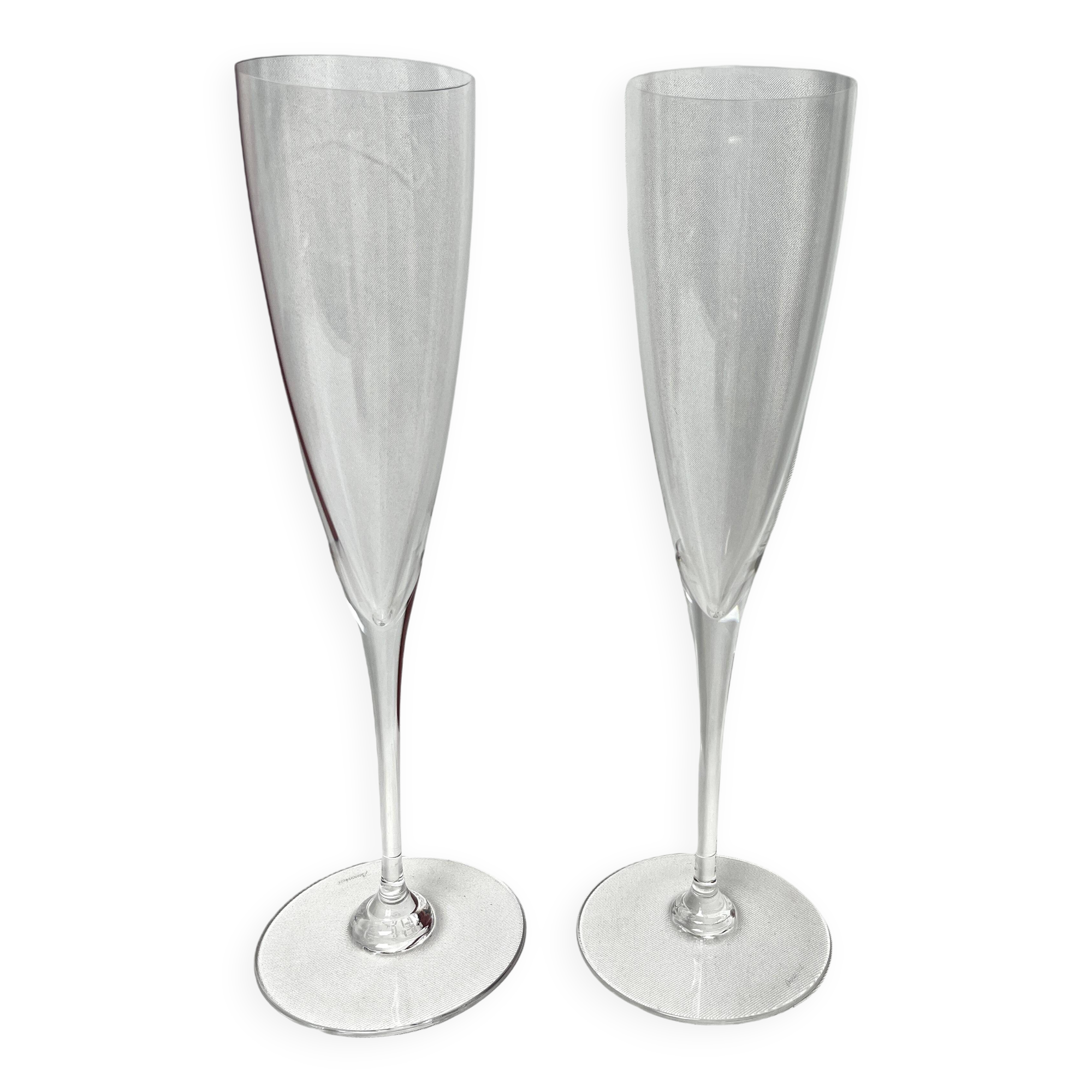Baccarat, two Dom Pérignon crystal champagne flutes