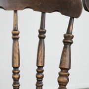 Set of 4 antique English wooden Windsor pub/bistro chairs from 19th century