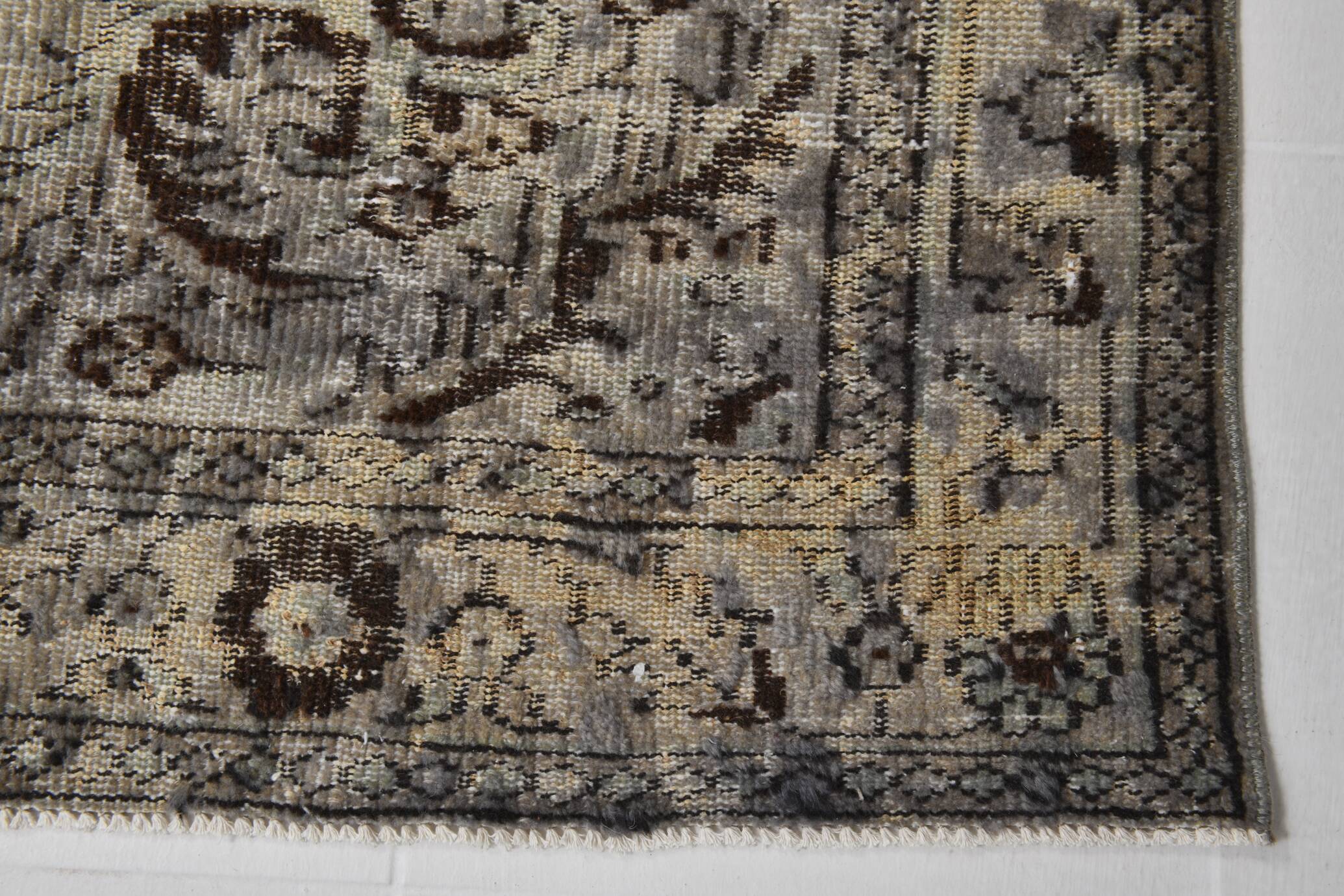 5x10 Distressed Brown Vintage Rug, 164x295Cm