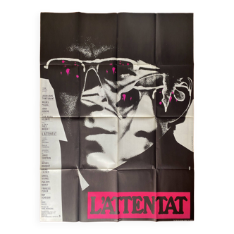 Affiche cinéma originale "L'attentat" Jean-Louis Trintignant, Roman Cieslewicz 120x160cm 1972