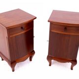 Paire de tables de chevet, Pologne, années 1940. Après rénovation.