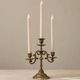 Three-light candelabrum in engraved brass — France, circa 1900