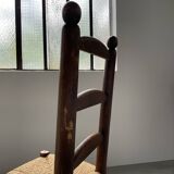Rustic oak straw chair