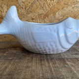 Vintage white ceramic fish sauce boat bruno evrard france