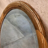 Oval wooden mirror