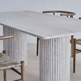 Olympia rectangular dining table - 180x90 - natural travertine