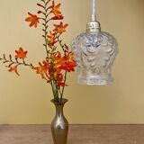 Vintage molded glass globe pendant light