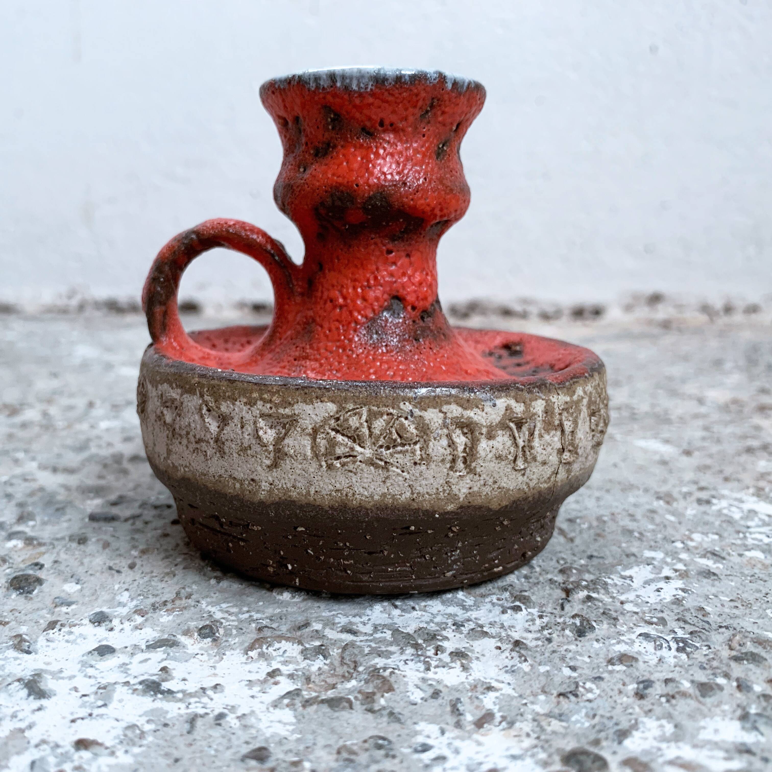 Fat Lava enamelled ceramic candlestick