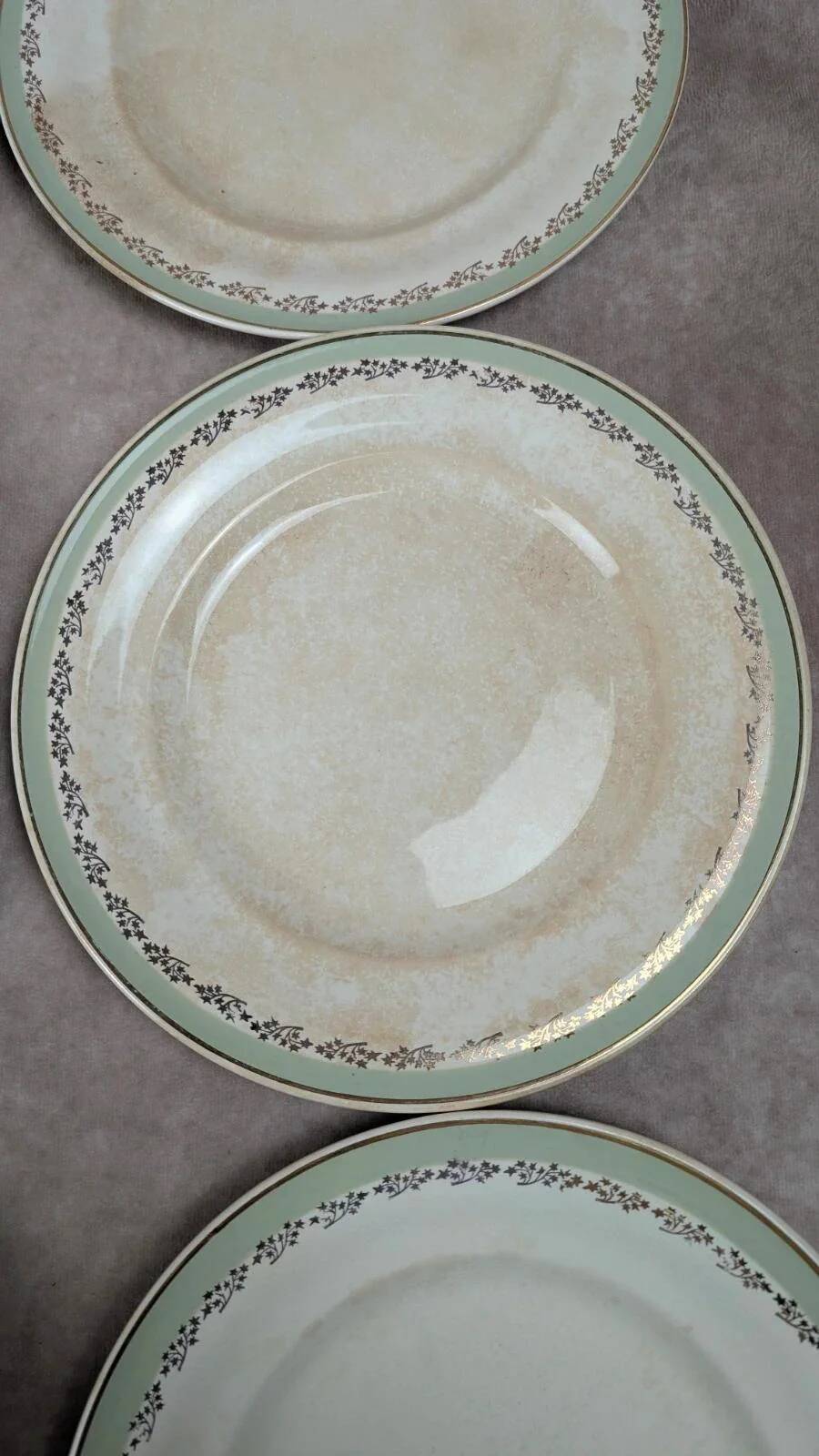 Set of 6 vintage Saintonge flat plates – semi-porcelain