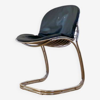 Gastone Rinaldi for Rima “Sabrina” chairs. tubular structure in chromed metal. work from the 70s. used condition. (bites, welding under one foot)