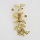 Vintage Italian gold wall sconce with glass flowers, 1970s