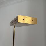 Vintage floor lamp, solid brass and cream lacquered metal, Italy 1970s