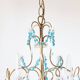 Lustre italien métal doré et bleu années 60