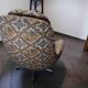 Set of 2 vintage high-back swivel armchairs with abstract upholstery