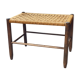 Mid Century wooden stool with a woven sisal seat