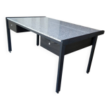 large metal, wood & granite desk, 1980