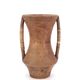 Large wooden vase, handles covered with wicker, 70s jar