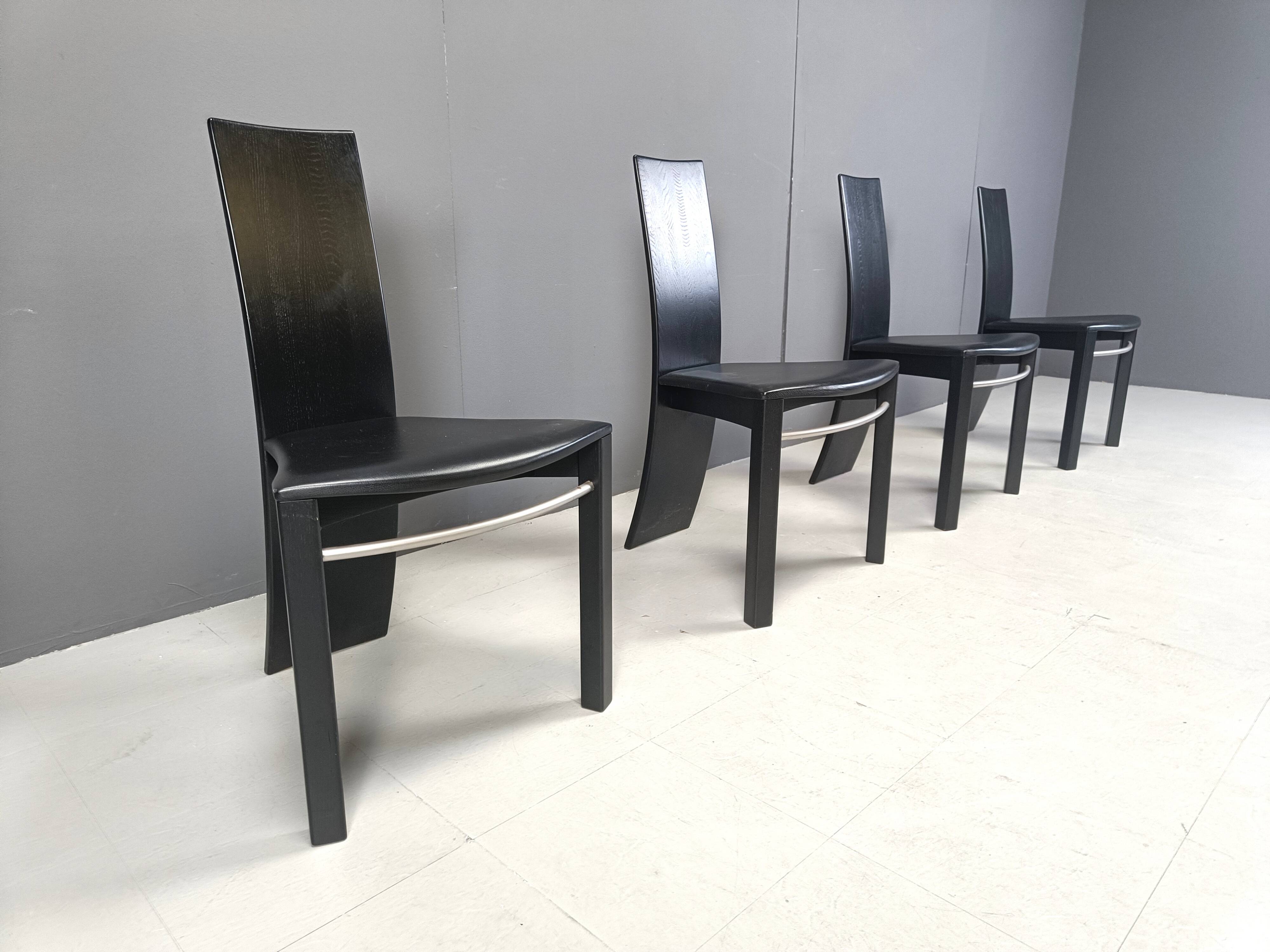 Vintage curved wooden dining chairs, 1980s