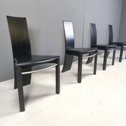 Vintage curved wooden dining chairs, 1980s