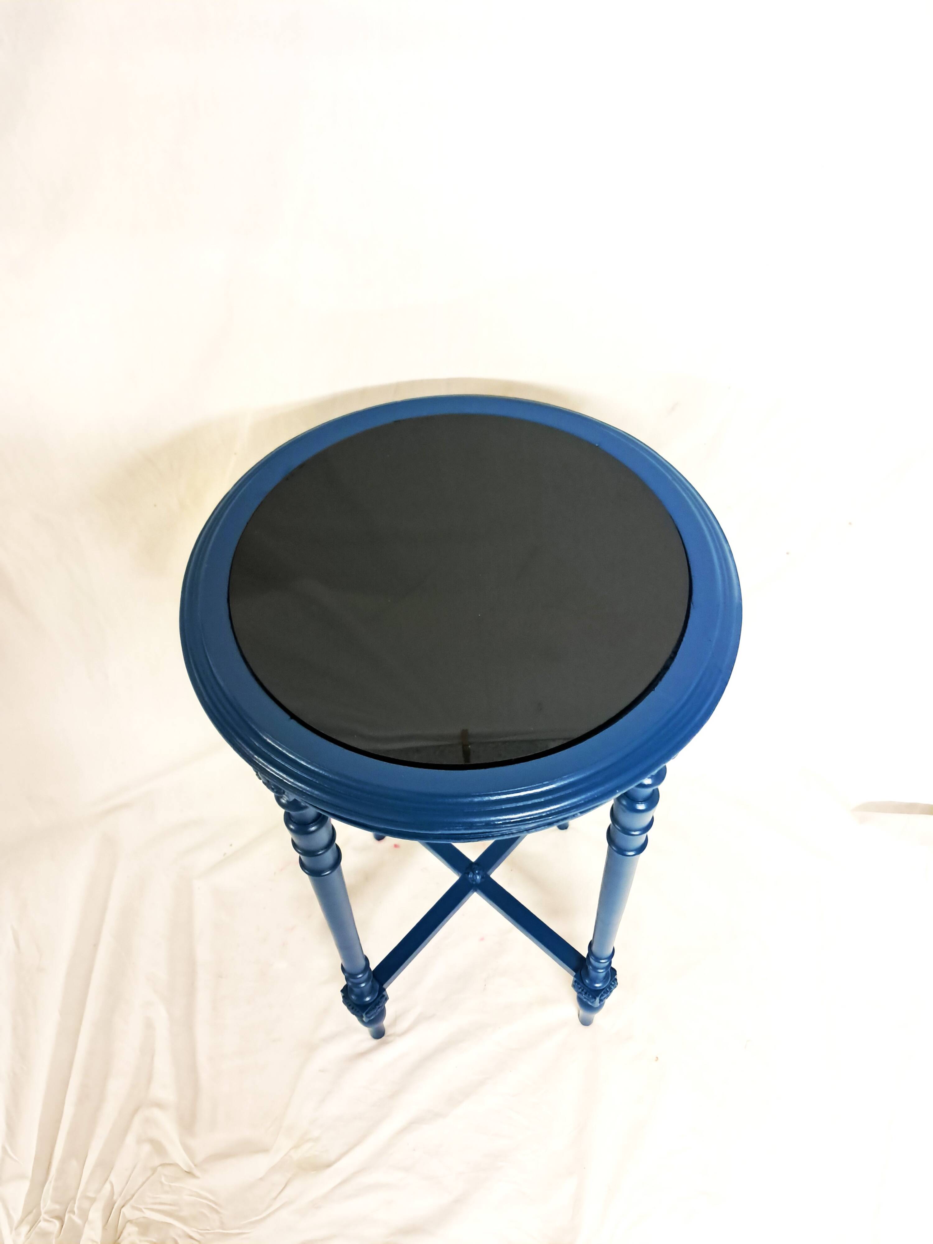 Napoleon III Modernized Guéridon Table in Blue
