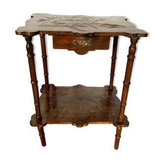 Old wooden pedestal table