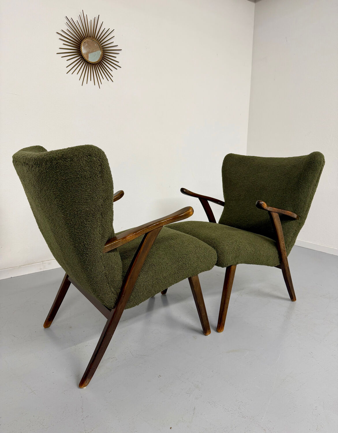 Set of 2 wing chairs in Scandinavian design from the 1960s.