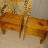 Bedside tables in solid wood pine color varnished honey
