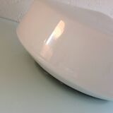 Round ceiling light in white opaline vintage 60s-70s