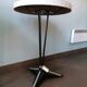 Pair of round vintage bistro tables, pedestal table
