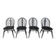 Vintage ebonized ercol dining chairs, 1950s