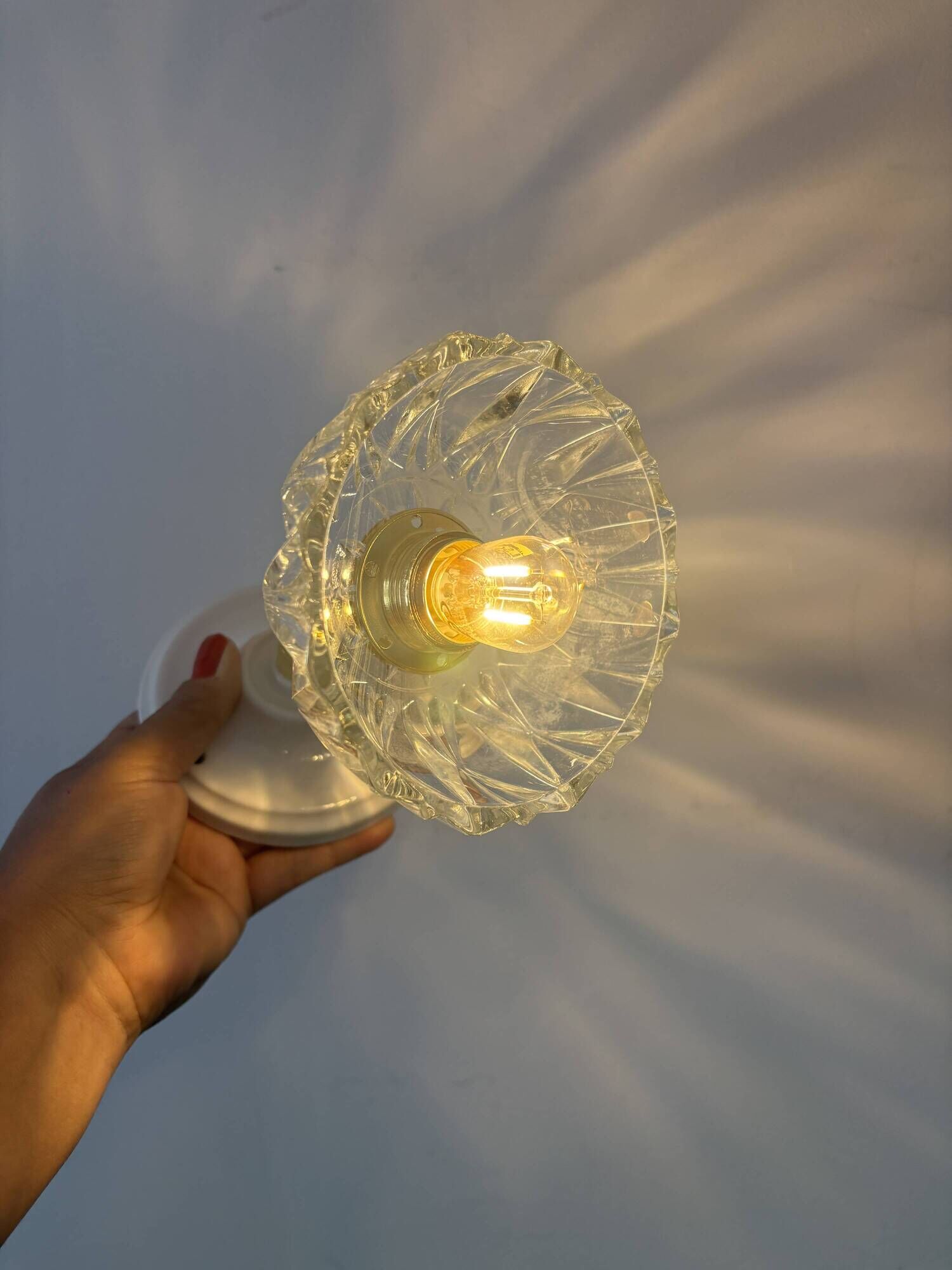 Vintage glass cut lampshade - tableware collection (APPV01)