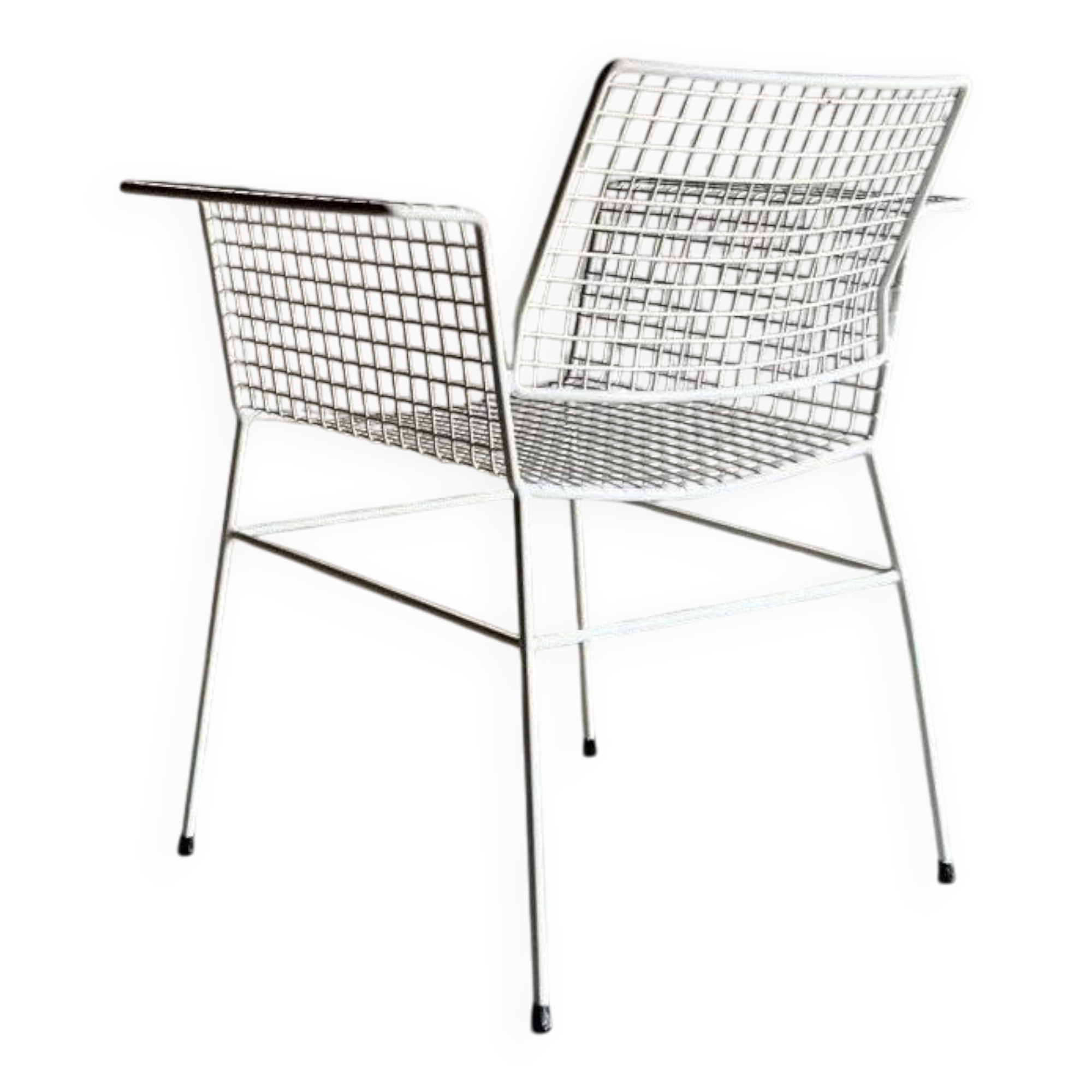 White metal wire chair from Erlau | Germany | 1960s