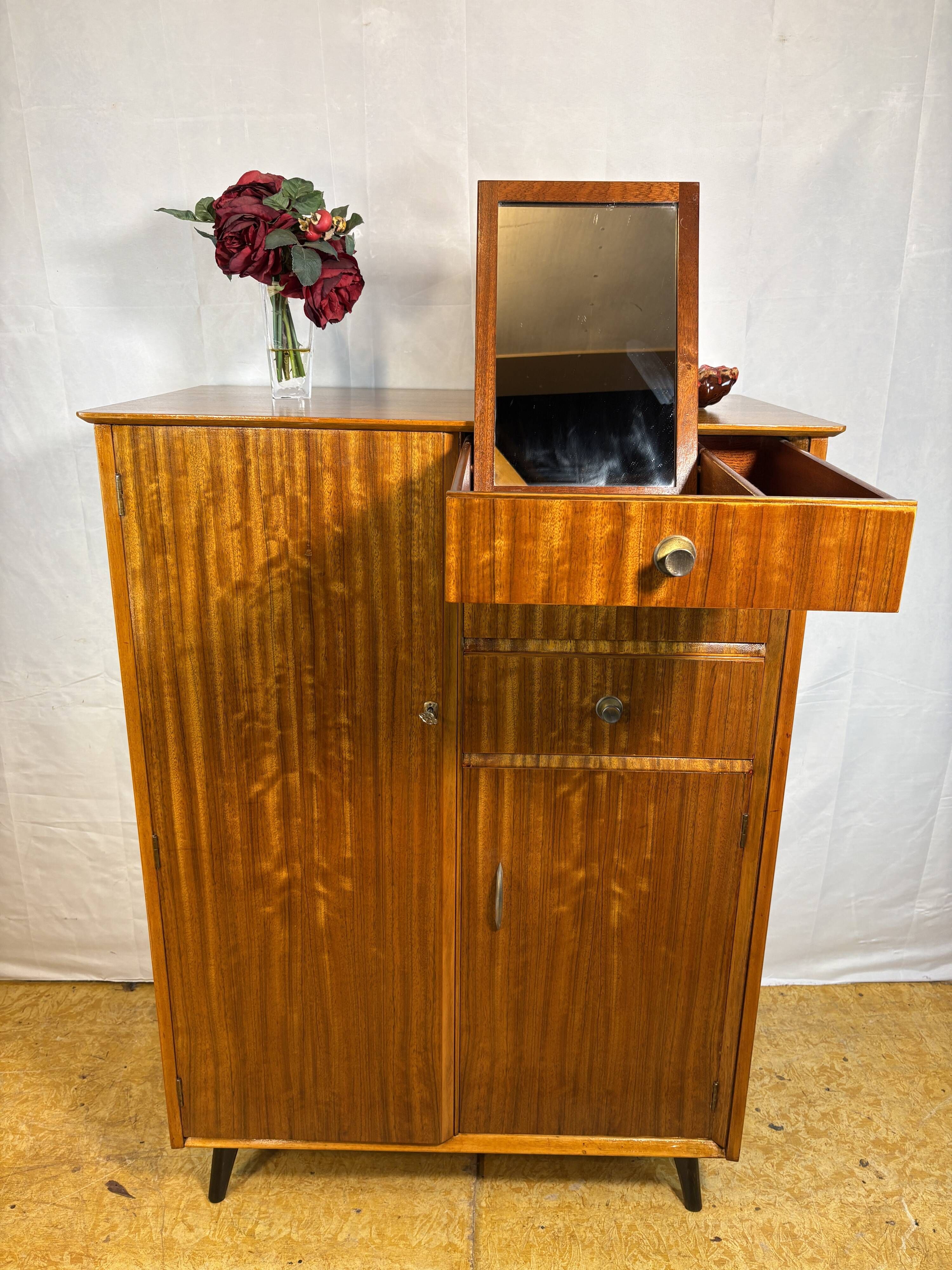 Mid Century Retro Teak Gentleman’s / Bachelor Wardrobe by Austinsuite 1960