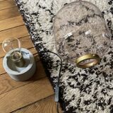 Pink glass lamp and cement as new