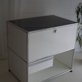 Lot of 3 designer furniture: usm haller white: 1 column with 2 modules.