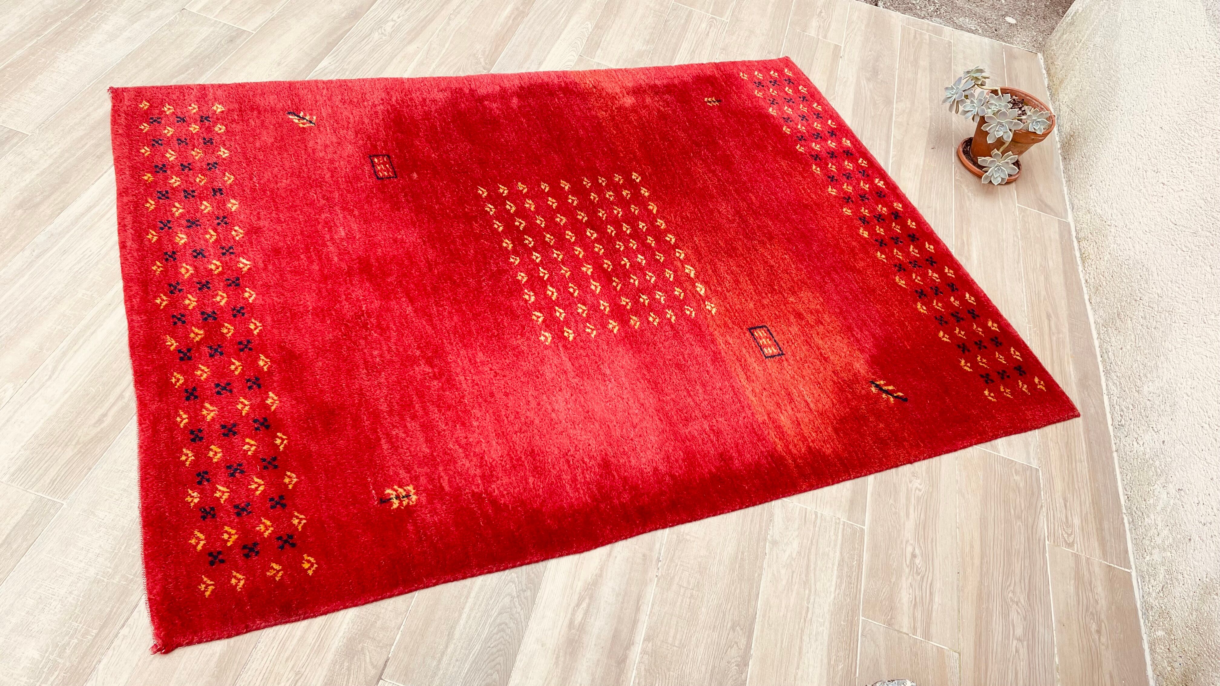 Rug indian gabbeh 100% wool, 143×202 cm