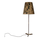 Teak Tripod Micheline Floor Lamp from Brass by JT Kalmar for Kalmar, 1950s