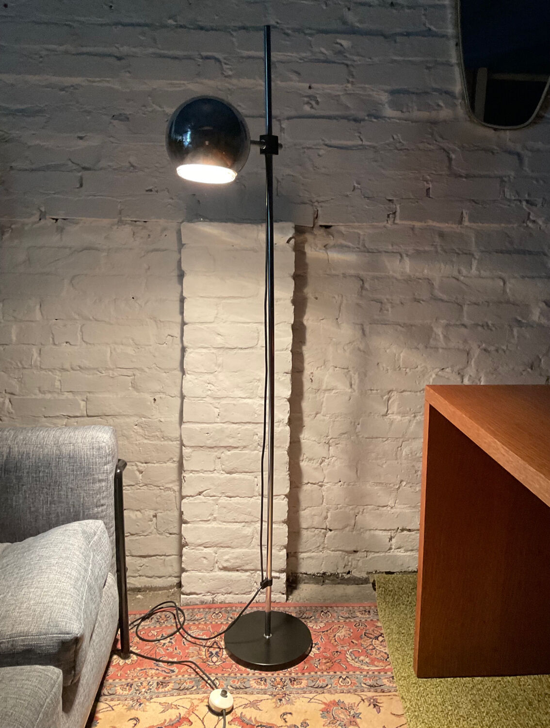 EyeBall floor lamp from the 70s in chromed metal